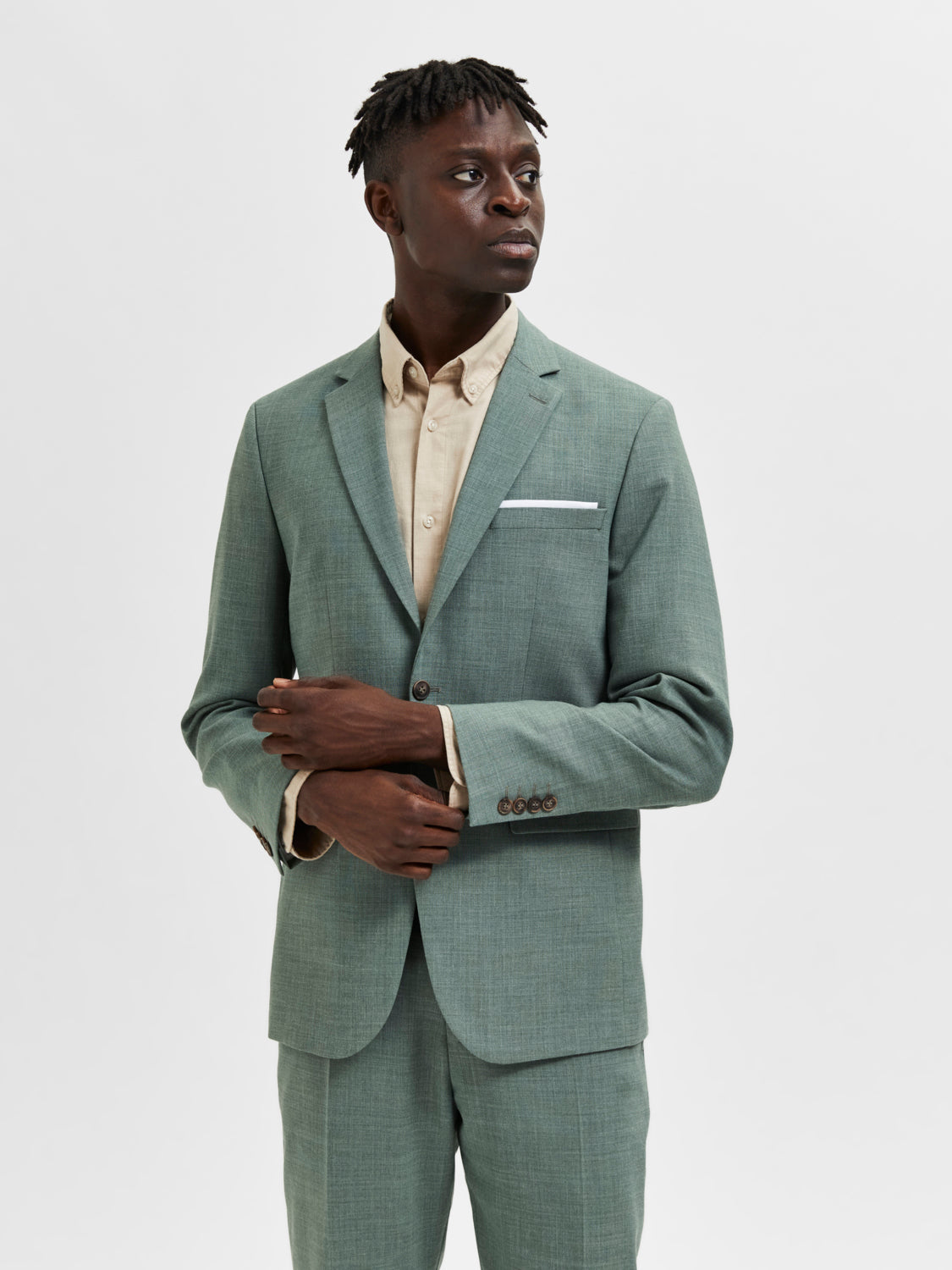 SLHSLIM-OASIS Blazer - Light Green Melange